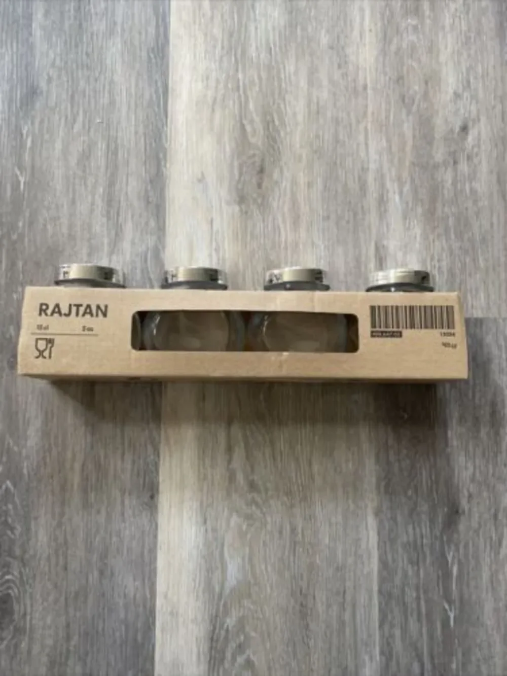 Ikea Rajtan Glass Spice Jars Containers Organizers 5 oz Set of 4 Farm Decor